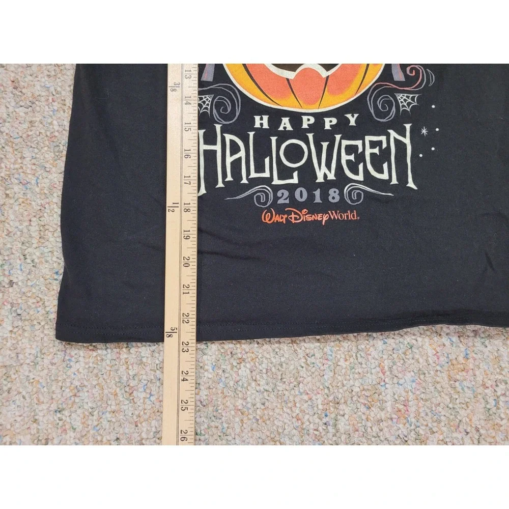 Disney Parks Shirt Kids Large Black Mickey Mouse Pumpkin Happy Halloween 2018